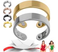 Double Magnetic Ring, 2025 New Adjustable Open Stainless Steel Rings for Women & Men, Reduces Stress&anxiety, Better Sleep (2PCS-B)