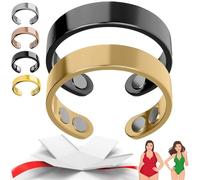 Double Magnetic Ring, 2025 New Adjustable Open Stainless Steel Rings for Women & Men, Reduces Stress&anxiety, Better Sleep (2PCS-A)