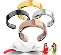 Double Magnetic Ring, 2025 New Adjustable Open Stainless Steel Rings for Women & Men, Reduces Stress&anxiety, Better Sleep (4PCS)