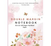Double Margin Lined Notebook 8.5 x 11 Unique Center Ruled Paper for Writing Note Taking and Journaling 125 Pages No Bleed