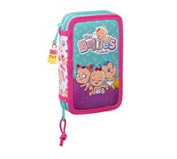 Double Pencil Case The Bellies White Purple Turquoise 12.5 X 19.5 X... NUEVO