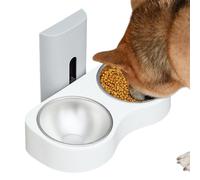 Double Pet Food Bowl, Wall-Mounted Height Adjustable Cat Bowls 32.5x20x31cm, Multipurpose Pet Feeder Bowls for Neck Protection, Elevated Feeding Station, PP, Stainless Steel