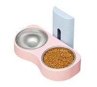 Double Pet Food Bowl, Wall-Mounted Height Adjustable Cat Bowls 32.5x20x31cm, Multipurpose Pet Feeder Bowls for Neck Protection, Elevated Feeding Station, PP, Stainless Steel