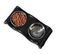 Double Pets Bowls Feeding Station | Stainless Steel Pets Food & Water Bowls | Anti Slip Water &Food Dishes | Non-Spill Food Base | Adorable Double Pets Food Bowl | Portable Double Bowl For Cats & Dogs