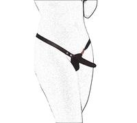 Double Pleasure Consolador Doble Strap-On Breve con Plug para el Pene Strap-On para Principiantes