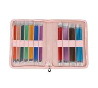 Double Pointed Knitting Needles Set 55PCS Aluminum Oxide Color Straight Needles for Sweater Scarf Hat Knitting with Storage Bag 11 Sizes 5 Needles Each