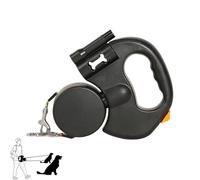 Double Retractable Dog Leash for Two Dogs, Dual Dog Leash with Tangle-Free Swivel & Led Ligh, Retractable Dogs Leashes with Lights, with Ergonomic Handles, for Small to Medium Pets (Black)