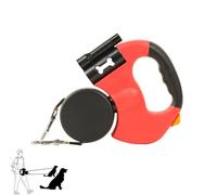 Double Retractable Dog Leash for Two Dogs, Dual Dog Leash with Tangle-Free Swivel & Led Ligh, Retractable Dogs Leashes with Lights, with Ergonomic Handles, for Small to Medium Pets (Red)