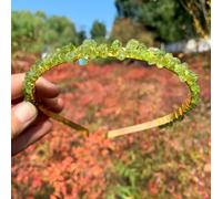 Double Row Crystal Stirnband,Haarreife,Metall Stirnbänder,Haarbänder,Haarschmuck mit Natursteinen,Headband,Gemstone Hair Accessories,Kopfschmuck für Damen,Mädchen,Weihnachten,Grün A