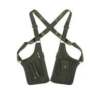 Double Shoulder Armpit Bag, Adjustable Premium Leather Shoulder Bag for Men & Women with Double Pocket (Army Green)
