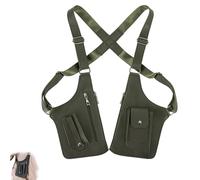 Double Shoulder Armpit Bag For Men, Double Shoulders Armpit Bags, Multi-Pocket Anti-Theft Doubles Shoulder Bag, Unisex (Dark green)