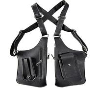 Double Shoulder Armpit Bag, Leather, Multifunctional Holster, Anti-Theft Waterproof, for Work, Motorcycle, Sports and Travel(A)