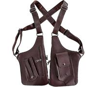 Double Shoulder Armpit Bag, Leather, Multifunctional Holster, Anti-Theft Waterproof, for Work, Motorcycle, Sports and Travel(C)
