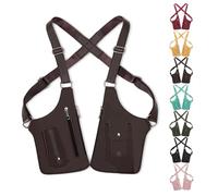 Double Shoulder Armpit Bag, Underarm Shoulder Bag For Men, Premium Leather Adjustable Bags, Anti-Theft, Casual Wear (Brown)