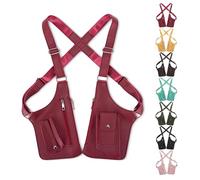 Double Shoulder Armpit Bag, Underarm Shoulder Bag For Men, Premium Leather Adjustable Bags, Anti-Theft, Casual Wear (Wine Red)
