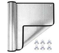 Double Sided Aluminum Foil Window Insulation Panel, Heat Blocking Thermal Cover with Suction Cups, Blackout Privacy Sun Shade Shield for RV and Sunroom(Black Edge,28" W x 84" H)