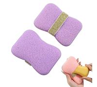 Double-Sided Bath Foaming Bag, 2 in 1 Bathroom Soap Sponge Bath Sponges, Quick Lather for Shower Exfoliating (Purple Coarse Noodles)