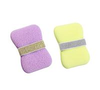 Double-Sided Bath Foaming Bag, 2 in 1 Bathroom Soap Sponge with Luxurious Lather & Reusable Mesh for Shower Travel & Home Use (Purple+Yellow)