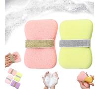 Double-Sided Bath Foaming Bag, Portable 2-in-1 Double-Sided Exfoliating Bath Sponges Set, Quick Lather & Reusable Mesh Soap Holder for Men & Women (2PCS-A)