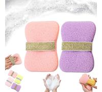 Double-Sided Bath Foaming Bag, Portable 2-in-1 Double-Sided Exfoliating Bath Sponges Set, Quick Lather & Reusable Mesh Soap Holder for Men & Women (2PCS-D)