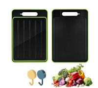 Double-Sided Cutting Board,Aluminum Alloy Rapid Thawing and Grinding Plate with Knife Sharpener,Kitchen Multi - Functional Defrosting Tray Cutting Board,for Meat,Vegetables,Cheese (black, Large)