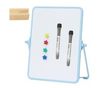 Double-Sided Magnetic Dry Erase Whiteboard with 360° Rotating Stand | Desktop Mini Whiteboard with Markers & Magnets | Wall-Mountable Writing Board for Notes, Memo, Office, School, Classroom, Home & K