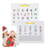 Double Sided Magnetic Letter Board - 2-in-1 Learning Writing Playboard Magnet Bead Tablet Pad, Magnets Tracing Double-Sided For Boys Girls