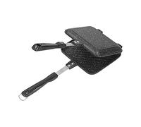 Double Sided Meal Pan | Non Stick Aluminum Breakfast Maker for Grilled Cheese/Waffles/Pancakes | Heat Tolerant Handle for Stove & Camping | Easy Flip Design