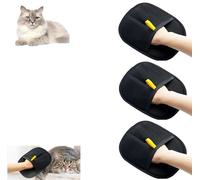 Double-Sided Pet Grooming Gloves, Double-Sided Grooming Gloves for Pets, Cat Grooming Gloves, Pet Hair Remover Gloves for Dog & Cat, Reusable Pet Hair Remover Glove for Washing, Deshedding (3pcs)