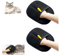 Double-Sided Pet Grooming Gloves, Double-Sided Grooming Gloves for Pets, Cat Grooming Gloves, Pet Hair Remover Gloves for Dog & Cat, Reusable Pet Hair Remover Glove for Washing, Deshedding (2pcs)