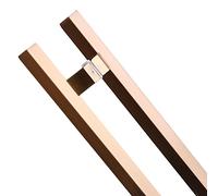 Double-Sided Sliding Barn Handle,Large Commercial Pull Door Handle Rectangle, Handle Parts Replacement Hardware Set, Stainless Steel, 80 100 120 150 cm Long(Rose Gold,100cm/39 3/8"-80cm)