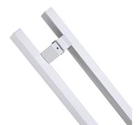 Double-Sided Sliding Barn Handle,Large Commercial Pull Door Handle Rectangle, Handle Parts Replacement Hardware Set, Stainless Steel, 80 100 120 150 cm Long(White,80cm/31 1/2"-60cm)