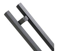 Double-Sided Sliding Barn Handle,Large Commercial Pull Door Handle Rectangle, Handle Parts Replacement Hardware Set, Stainless Steel, 80 100 120 150 cm Long(Dark Grey,100cm/39 3/8"-80cm)