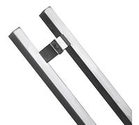 Double-Sided Sliding Barn Handle,Large Commercial Pull Door Handle Rectangle, Handle Parts Replacement Hardware Set, Stainless Steel, 80 100 120 150 cm Long(Silver,80cm/31 1/2"-60cm)