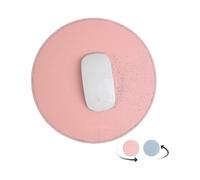 Double-Sided Small Round PU Leather Mouse Pad with Stitched Edges - Durable & Stylish Desk Mat by Zekai
