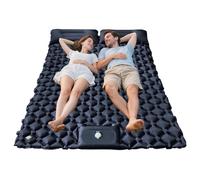 Double Sleeping Pad with Built-In Pillows, Inflatable Camping Mat, Lightweight Air Mattress for Outdoor Tent Hiking Trekking Backpacking Travel, 2 Adults, 74.8x47.24x1.97 Inches