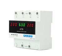Double Source Electric Protector Switches 63 220V Featuring Adjustable Parameters & Overloading Safety Mechanism for Office Small DIN Rail for Indoor Outdoor Use