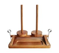 Double Spindle Yarn Holder, 30cm Rotating Yarn Storage with Smooth 360 Degree Spin, Crochet Organizer for Easy Dispensing, Thread Dispenser for Women, Beginners, Wooden Finished, Craft Accessory