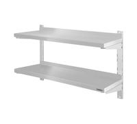 Double Stainless Steel Wall Shelf - 60 cm to 2 m - Casselin - 600 mm