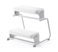 Double Step Foot Rest Under Desk at Work, Ergonomic Foot Stool, Adjustable Height and Angle, Sitting and Standing, with 5.5 Cm Cushion, Anti-Slip Surface, for Office and Home(White)
