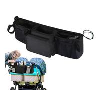 Double Stroller Accessories - 60x20x10cm | Spacious Water Proof Organization With 3 Compartments | Stroller Organizer With Cup Holder | For Travel Daily Parents Home Outdoor Camping Walking Home