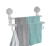 Double Şuction Čup Towel Ŕack, Home Bathrooм Suction Cup Towel Rack with Hooks, Dual-Use For Dry and Wet Towels, Luxurious Bathroom Storage No-Drilling, 1 Rack