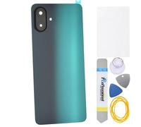 Double Sure Carcasa trasera con adhesivo precortado y lente de cristal de cámara principal y marco para Samsung Galaxy A07 4G, color verde oscuro