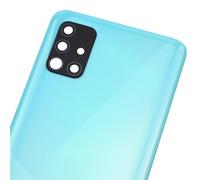 Double Sure Carcasa trasera de plástico azul de repuesto para Samsung Galaxy A51 SM-A515F con marco de lente trasera y adhesivo precortado de vidrio y kit de herramientas