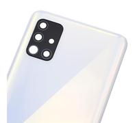 Double Sure Carcasa trasera de plástico blanco de repuesto para Samsung Galaxy A51 SM-A515F con marco de lente trasera y adhesivo precortado de vidrio y kit de herramientas