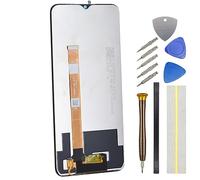 Double Sure Complete Screen for Realme C21Y C25Y RMX3261 RMX3263 RMX3263 RMX3265 RMX3268 RMX3269 LCD Display Touch Digitizer Screen Replacement Part Include Tool Kit and Adhesive Black 6.5"