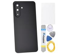 Double Sure Panel trasero con adhesivo precortado y lente de cristal de cámara principal y marco para Samsung Galaxy A17 5G, color negro