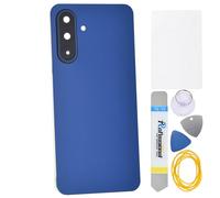 Double Sure Panel trasero con adhesivo precortado y lente de cristal de cámara principal y marco para Samsung Galaxy A17 5G, color azul