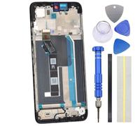 Double Sure Pantalla negra de repuesto con marco para Motorola Moto G57, Motorola Moto G57 G57 Power
