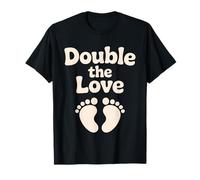 Double The Love Twin Pregnancy Announcement Valentine Camiseta